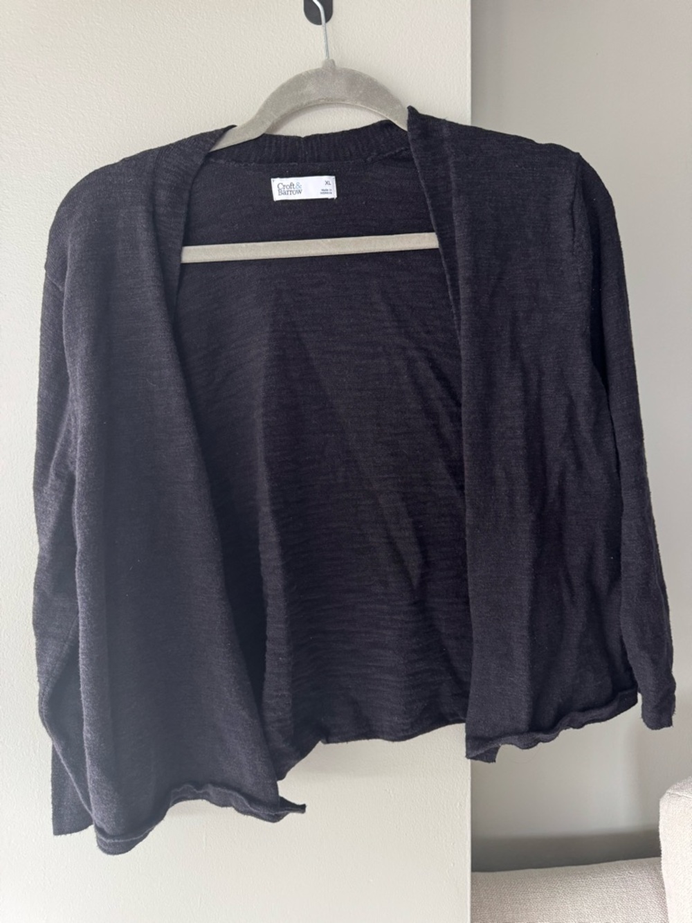 croft & barrow Black Open-Front Women's Cardigan